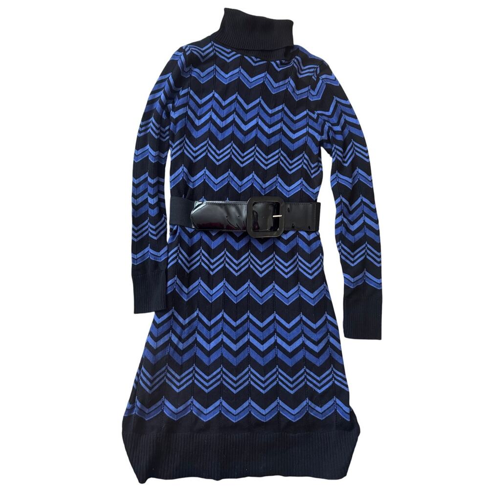 NWT I.N.C International Concepts | Chevron Knit Turtleneck Sweater Dress | Med